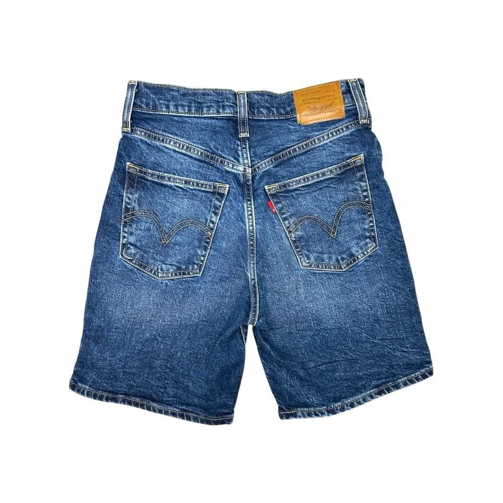 Levi's Women's 26 Premium Ribcage Bermuda Denim Shorts High Rise Medium Wash